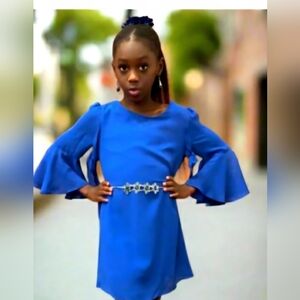 Butterfly Flutter Girls Blue Top 7/8